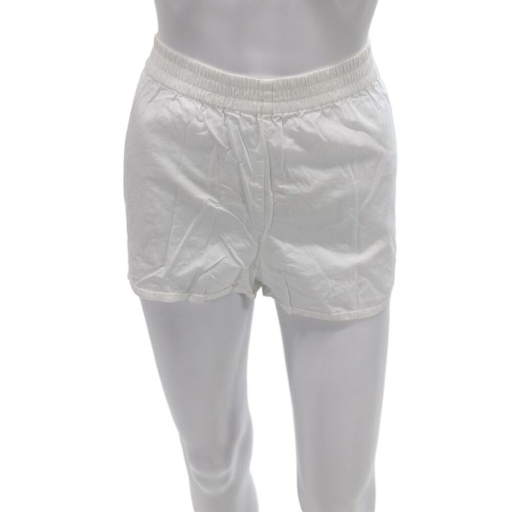 Sunday Best Womens Sweat Shorts White Cotton Pull On Size S